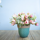 Arranjo De Flor Artificial Rosas No Vaso Azul Turquesa | Form